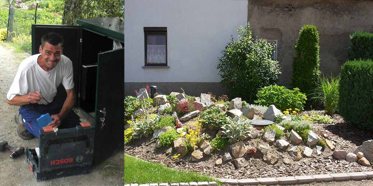 Rehhahn Bau garantiert für fachgerechte Montage von Kleinkläranlagen und auf Wunsch für die Gartengestaltung des Einbauplatzes.